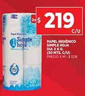 Supermercados DIA Papel Higiénico Simple Hoja Dia oferta