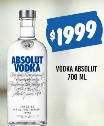 Supermercados Zeta Vodka Absolut oferta