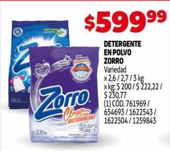 Makro Detergente En Polvo Zorro oferta