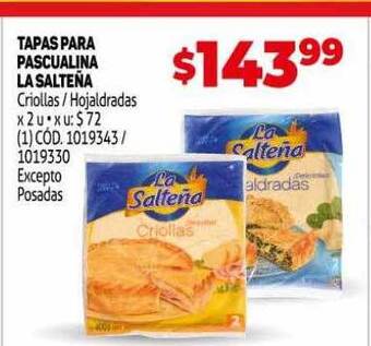 Makro Tapas Para Pascualina La Salteña oferta