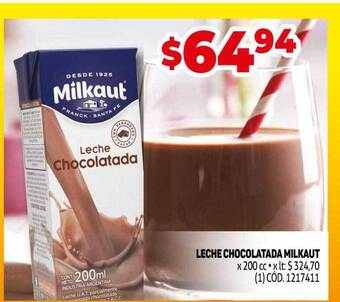 Makro Leche Chocolatada Milkaut oferta