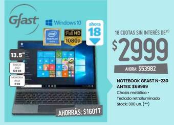 Changomas Notebook Gfast N-230 oferta