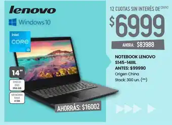Changomas Notebook Lenovo S145-14iiil oferta