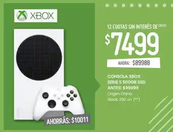 Changomas Consola Xbox Serie S 500gb Ssd oferta