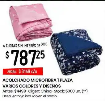 Changomas Acolchado Microfibra 1 Plaza Varios Colores Y Diseños oferta