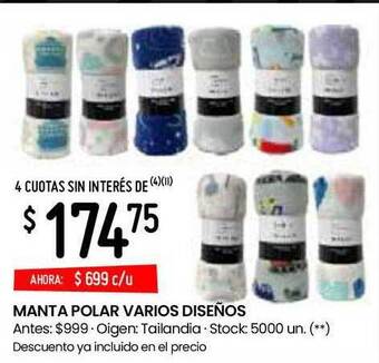 Changomas Manta Polar Varios Diseños oferta