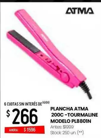 Changomas Plancha Atma 200c - Tourmaline Modelo Pl8801n oferta