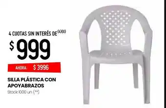 Changomas Silla Plástica Con Apoyabrazos oferta