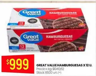 Changomas Great Value Hamburguesas oferta