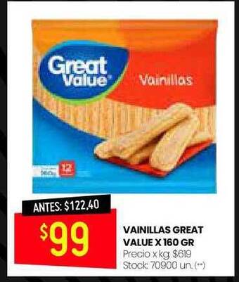 Changomas Vainillas Great Value oferta