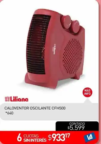 La Anonima Liliana Caloventor Oscilante Cfh500 oferta