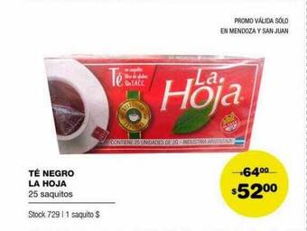 Atomo Conviene Té Negro La Hoja oferta