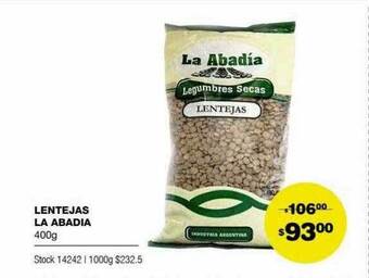 Atomo Conviene Lentejas La Abadia oferta