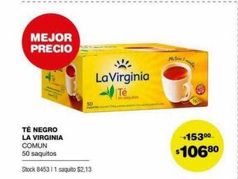 Atomo Conviene Té Negro La Virginia oferta