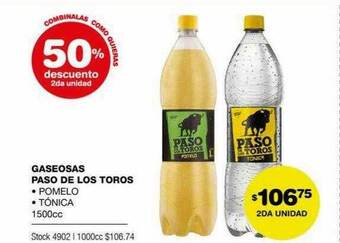 Atomo Conviene Gaseosas Paso De Los Toros 50% Descuento 2da Unidad oferta