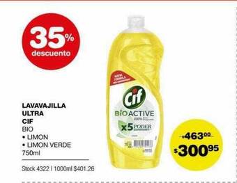 Atomo Conviene Lavavajilla Ultra Cif 35% Descuento oferta