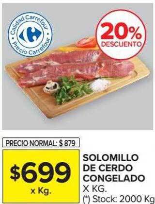 Carrefour Market Solomillo De Cerdo Congelado 20% Descuento oferta