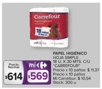 Carrefour Market Papel Higiénico Hoja Simple oferta
