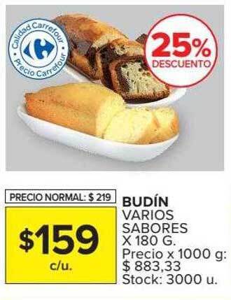 Carrefour Budín Varios Sabores 25% Descuento oferta