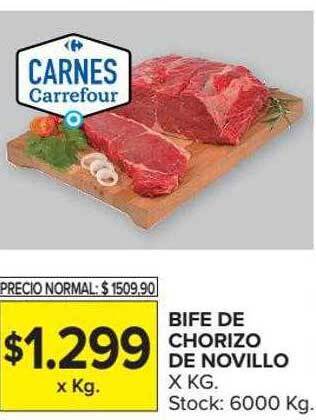 Carrefour Bife De Chorizo De Novillo X Kg oferta