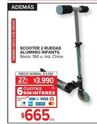 Carrefour Scooter 2 Ruedas Aluminio Infantil oferta