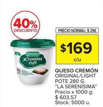 Carrefour Queso Cremón Original-light Pote oferta