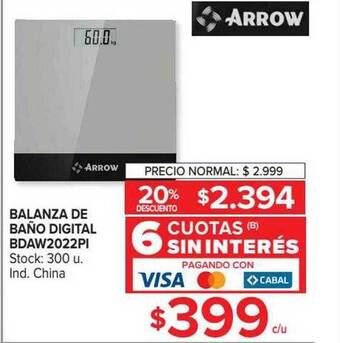 Carrefour Arrow Balanza De Baño Digital Bdaw2022pi oferta