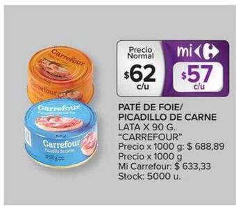 Carrefour Paté De Foie-picadillo De Carne oferta