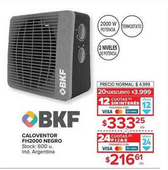 Carrefour Bkf Caloventor Fh2000 Negro oferta