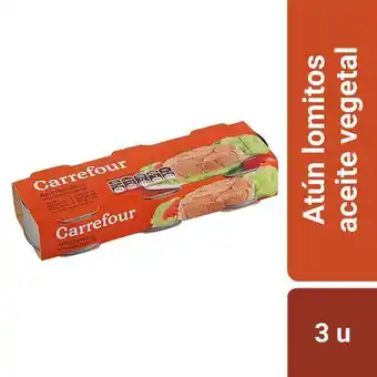 Carrefour Atún en aceite vegetal lomitos carrefour pack 80 g. x 3 uni oferta