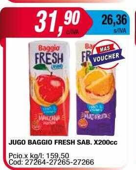 Maxiconsumo Jugo Baggio Fresh Sab. oferta