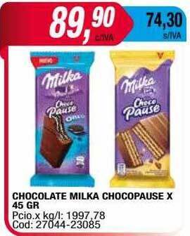 Maxiconsumo Chocolate Milka Chocopause X 45 Gr oferta