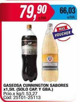 Gaseosa Cunnington Sabores