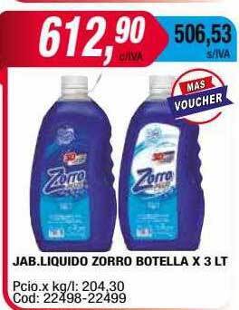 Maxiconsumo Jab.liquido Zorro Botella X 3 Lt oferta