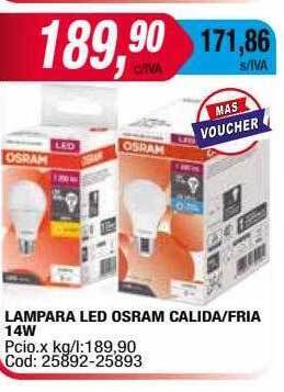 Maxiconsumo Lampara Led Osram Calida-fria 14w oferta