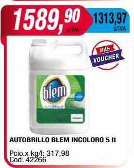 Maxiconsumo Autobrillo Blem Incoloro 5 Lt oferta