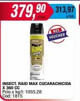 Maxiconsumo Insect. Raid Max Cucarachicida X 360 Cc oferta