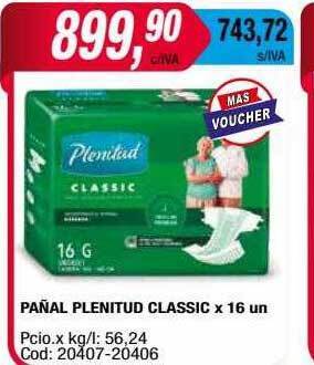 Maxiconsumo Pañal Plenitud Classic X 16 Un oferta