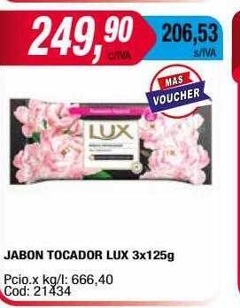 Maxiconsumo Jabon Tocador Lux 3 X 125g oferta