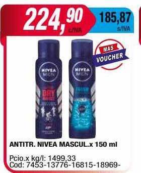 Maxiconsumo Antitr. Nivea Mascul. X 150ml oferta