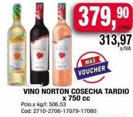 Vino Norton Cosecha Tardio X 750 Cc
