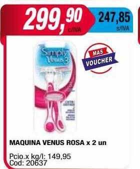Maxiconsumo Maquina Venus Rosa X 2 Un oferta