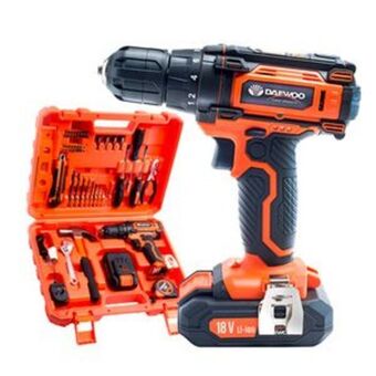 Frávega Taladro atornillador inalámbrico dacd1800v2 + 54 accesorios oferta