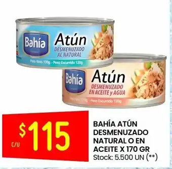 Changomas Bahía atún desmenuzado natural o en aceite x 170 gr oferta