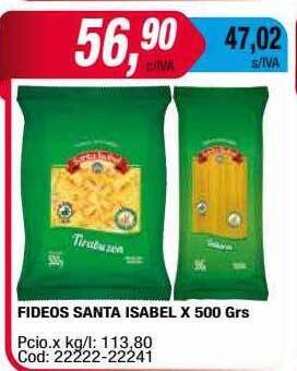 Maxiconsumo Fideos Santa Isabel oferta