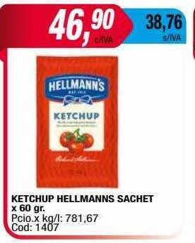 Maxiconsumo Ketchup Hellmanns Sachet oferta