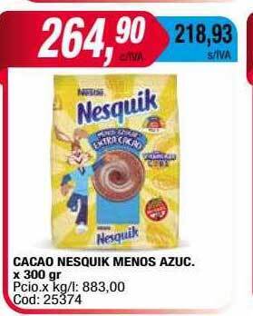 Maxiconsumo Cacao Nesquik Menos Azuc oferta