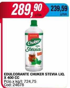 Maxiconsumo Edulcorante Chuker Stevia Liq oferta