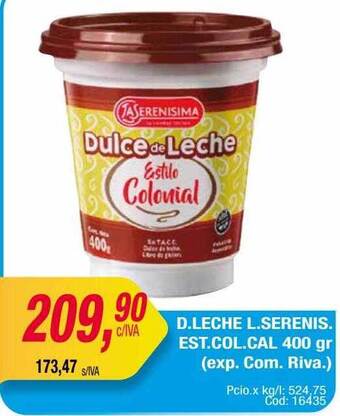 Maxiconsumo D Leche L Serenis Est Col Cal oferta