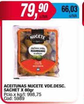 Maxiconsumo Aceitunas Nucete Vde Desc Sachet oferta